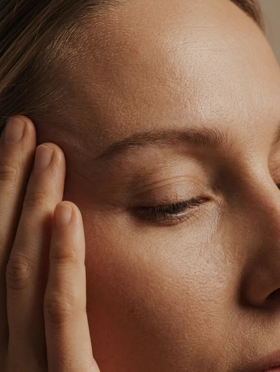Discreet close-up van het gelaat voor Botuline toxine.