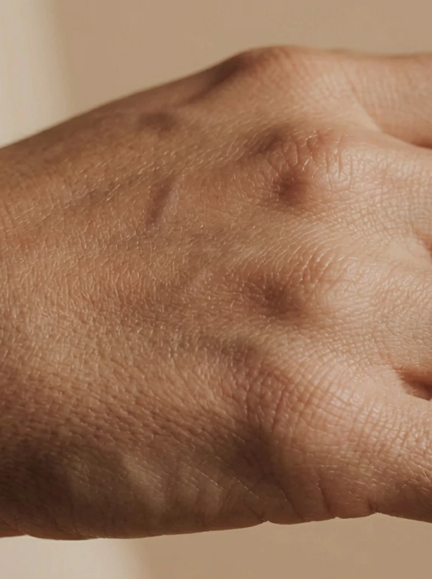 Discreet zijprofiel van de romp voor microchirurgie.