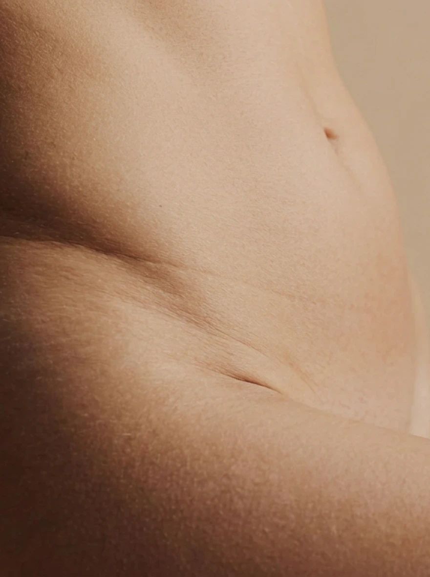 Discreet detailbeeld voor vaginaplastie.