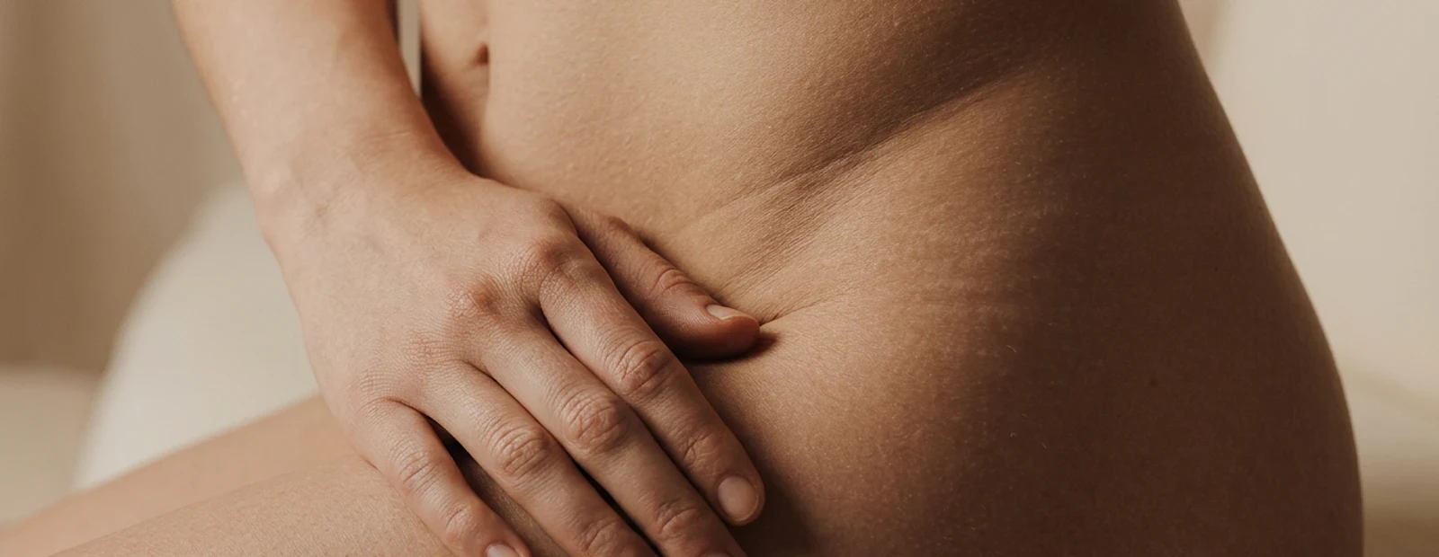 Discreet detailbeeld voor vaginaplastie.