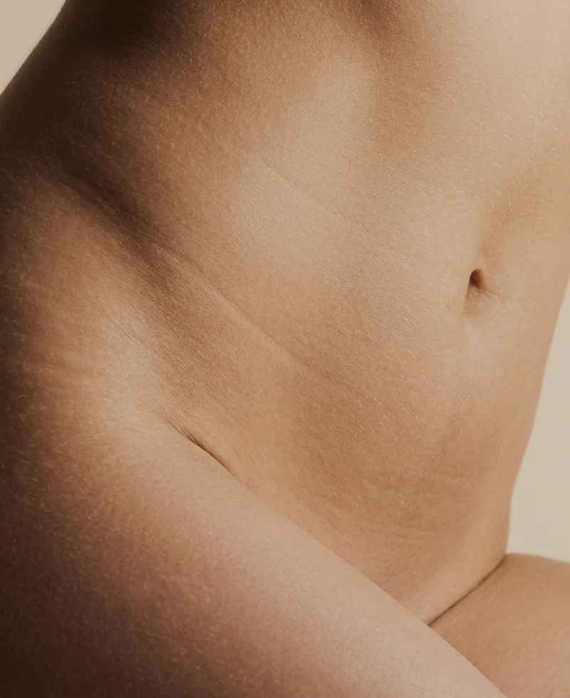 Discreet detailbeeld voor vaginaplastie.